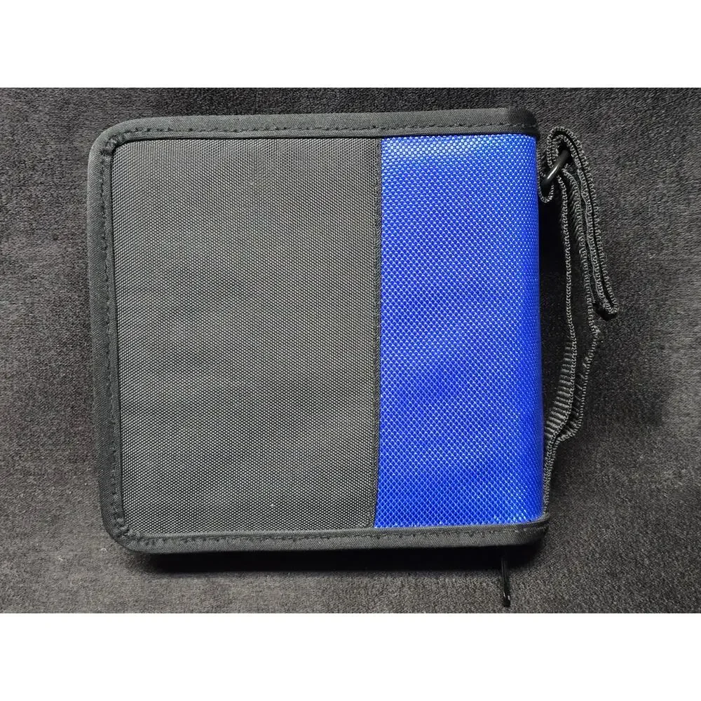 Case IT Blue & Black CD Carrying Case Holds 24 DVD CD Music Movies
